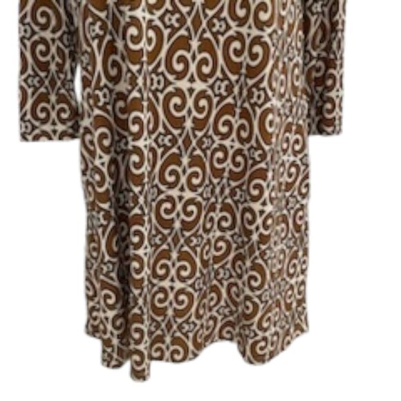 Jade By Jane Boho Print Tunic Dress L Swirl Festival Flowy Weekend Comfy Chic - Picture 8 of 10